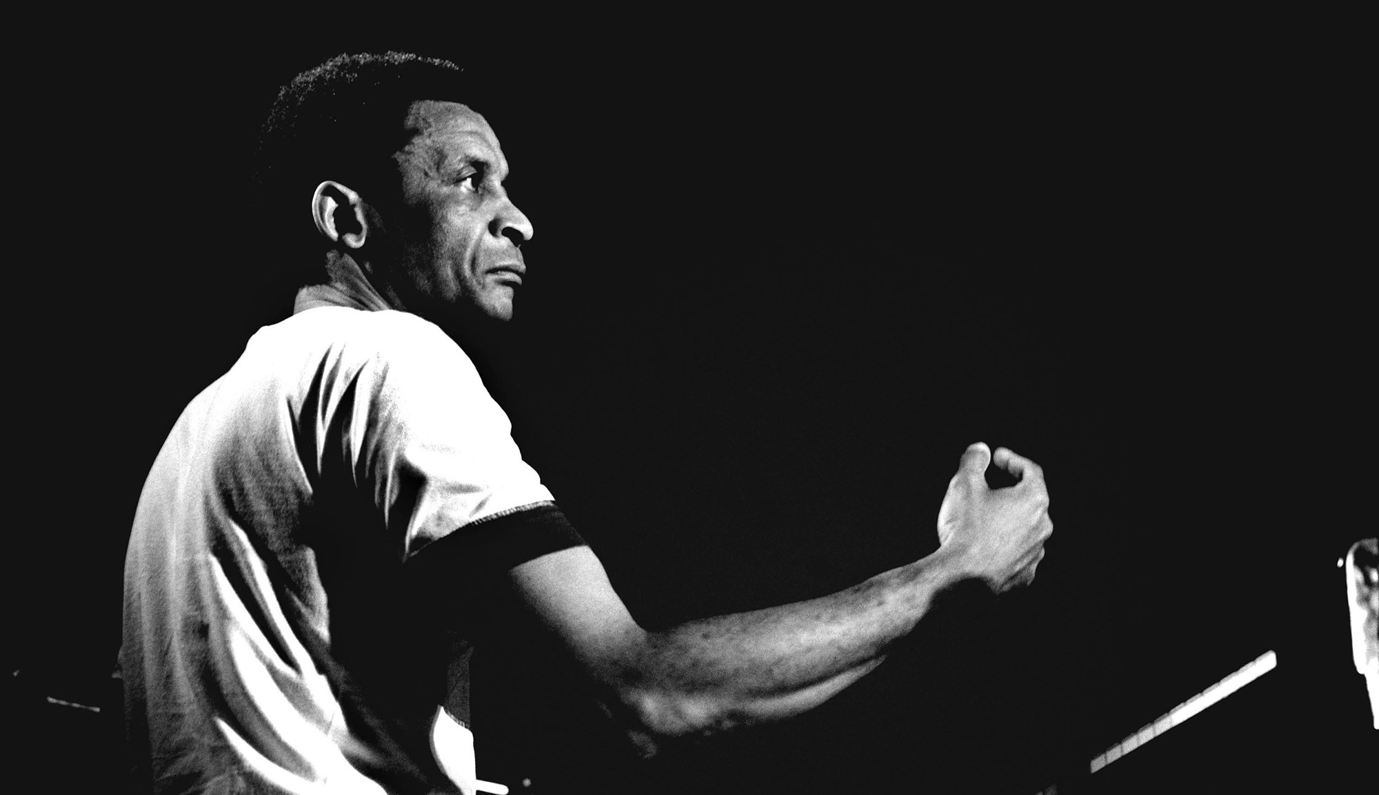 Abdullah Ibrahim, aka Dollar Brand, at the 1984 North Sea Jazz Festival in Holland. Photo by John van Hasselt via Sygma/Getty Images.